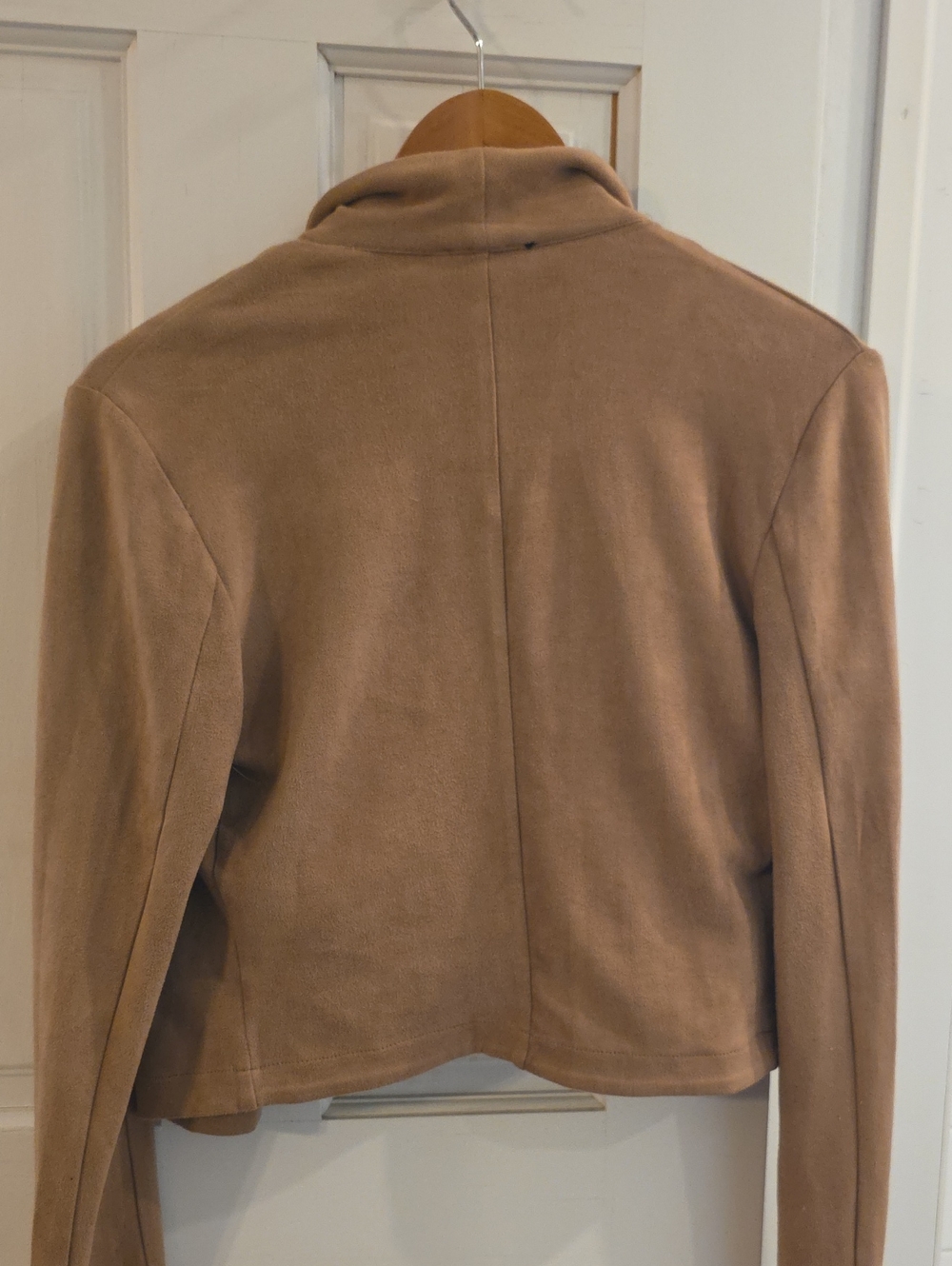 privy Cropped Draped Open-Front Jacket - Brown Size M. petit - Picture 4 of 4
